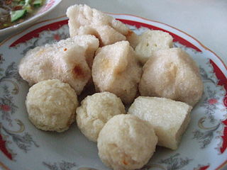 <i>Pempek</i> Indonesian dish made of fish and tapioca