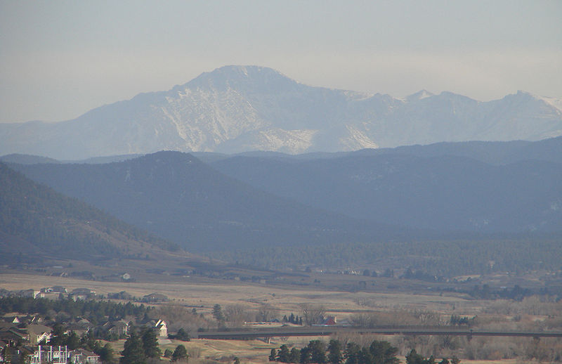 File:Pikes Peak as seen from Castle Rock CO.JPG