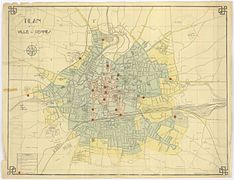 Plan de la ville de Rennes en 1948.