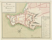 1754 - Plan du chateau de Brest (Amédée-François Frezier).