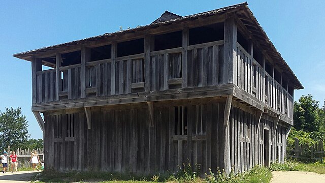Recreation of Plymouth's fort and first church meeting house at Plimoth Plantation