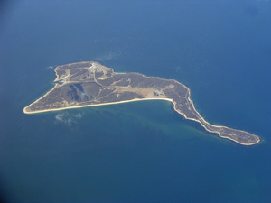 Aerial view of the island