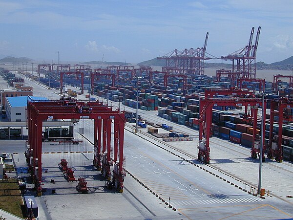 Shanghai Port is the world's busiest maritime container port