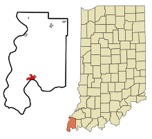 Posey County Indiana Incorporated and Unincorporated areas Mount Vernon Highlighted.svg