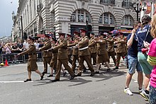 Members of His Majesty's Armed Forces marching at the 2016 Pride in London parade Pride in London 2016 - KTC (46).jpg