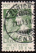 primer sello de la Pro Juventute (1913), Helvetia vor Matterhorn