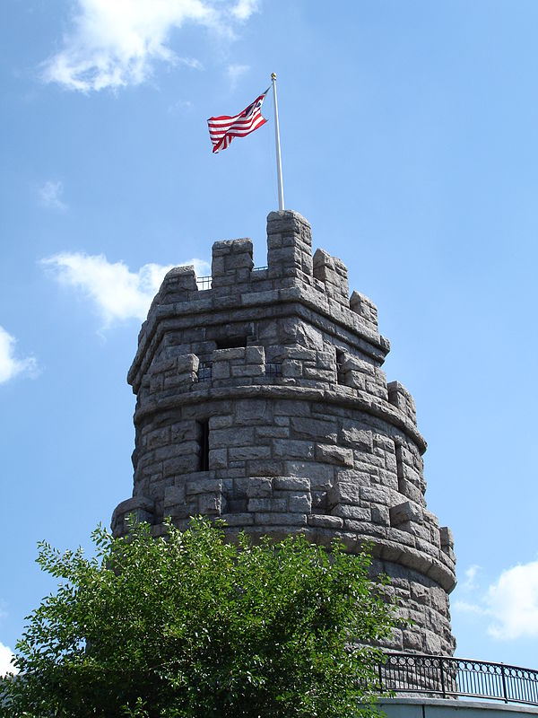 The Grand Union Flag flying on Prospect Hill Monument, overlooking Union Square