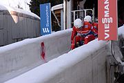 Deutsch: Vorletztes Saisonrennen im Rennrodel-Weltcup der Saison 2014/15 vom 19. bis 22. Februar 2015 in Altenberg/Erzgebirge. Tag 1: Training. English: Luge world cup race season 2014/15 in Altenberg/Germany, 19th to 22nd Februar 2015. Day 1: training.