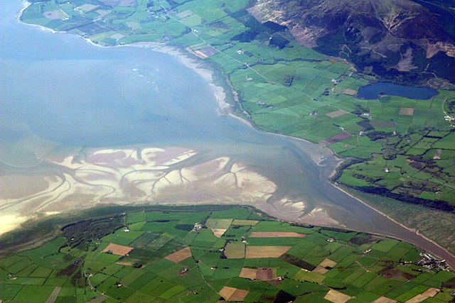 The estuary of the River Nith, opening into the Solway Firth south of Dumfries.