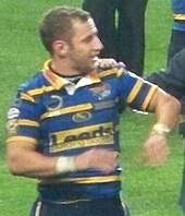 Burrow following the 2009 Super League Grand Final. Rob Burrow after the 2009 Super League victory (cropped).jpg