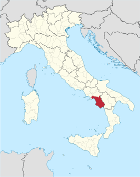 Locatie van de provincie Salerno