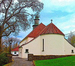 Kyrkan sedd bakifrån