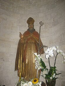 Wooden Statue of Saint Blaise, patron of the city, It is carried in procession during the patronal feast of February 3. San biagio ruvo di puglia.JPG