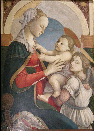 <i>Virgin and Child with an Angel</i> (Botticelli, Florence) Painting by Sandro Botticelli