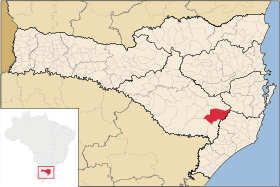 Localização de Urubici em Santa Catarina