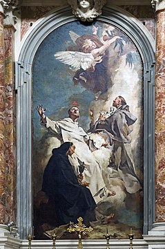 Visión de los santos Lodovico Bertrando, Vincenzo Ferreri y Giacinto Odrovaz de Piazzetta.