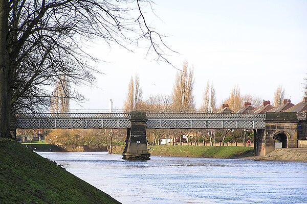 Scarborough Railway Bridge from the South Bank, looking upstream