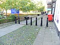 Seven bollards near Nantwich church 02.jpg