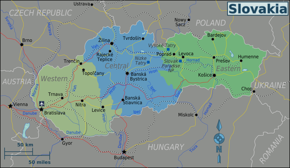 Карта в словакии