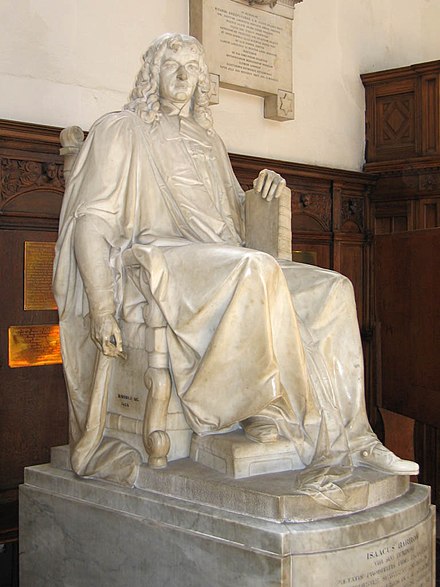 Statue of Isaac Barrow in the chapel of Trinity College, Cambridge