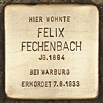 Stolperstein für Felix Fechenbach (Ursulinergasse 2)