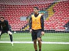 Suárez in allenamento per i Reds ad Anfield nel 2013