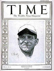 Time cover, March 30, 1925 TIME Magazine Cover- George H Sisler -- Mar 30 1925.jpg