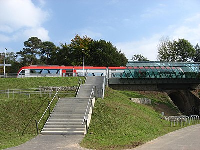 Regional train at Darmstadt Lichtwiese station.