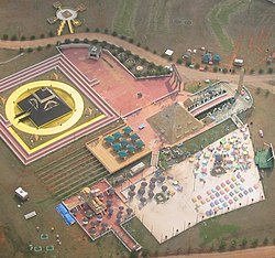 The central part of the "Tama-Re" compound, as seen from the air