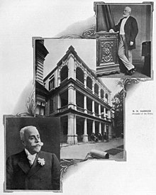 Elias David Sassoon (top), offices of E.D. Sassoon & Co. in Bombay (middle) and Jacob Sassoon (bottom) Tcitp d235 offices of e d sassoon and co.jpg