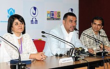 The Actor, Shri Boman Irani briefing the media on the Topic “Comedy in Hindi Cinema”, at the 41st International Film Festival (IFFI-2010), in Panjim, Goa on December 01, 2010.jpg