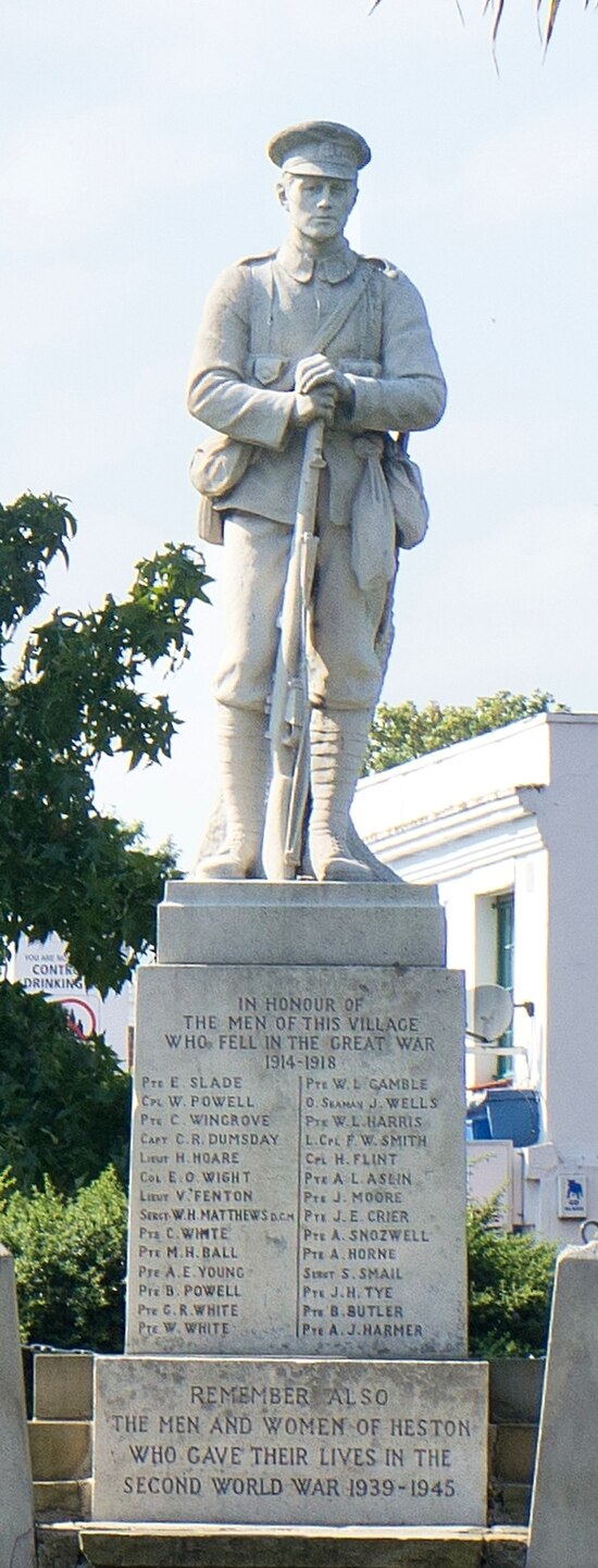 Image: The War Memorial in Heston near St Leonards Church   panoramio (cropped)