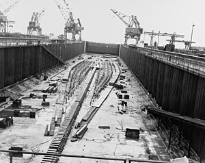 300px-The_keel_plate_of_USS_United_States_(CVA-58)_being_laid_in_a_construction_dry_dock_on_18_April_1948.jpg