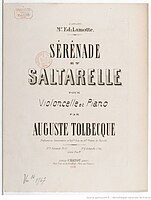 Sérénade et saltarelle pour violoncelle