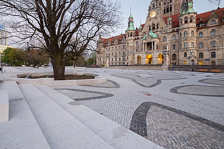 Trammplatz square new townhall Mitte Hannover Germany 01