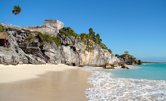 Tulum, a Mayan city on the coast of the Caribbean in the state of Quintana Roo, Mexico