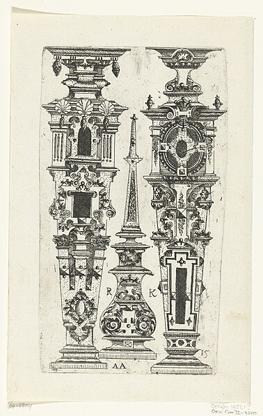 File:Twee balusters of termen en pinakel Livre d' Architecture contenant plusieurs beaux ornementz (serietitel), RP-P-1964-2304.jpg