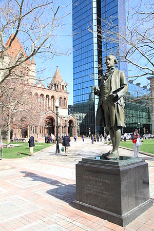 Statue of John Singleton Copley in front of Trinity Church