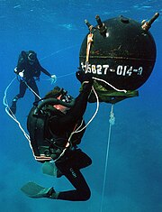 US Navy explosive ordnance disposal (EOD) divers