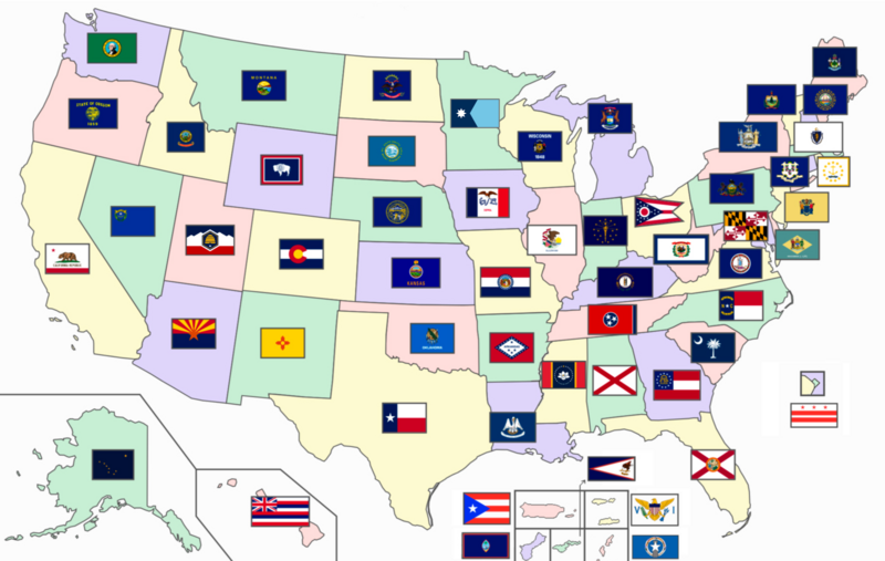 File:US map with new Minnesota flag.png