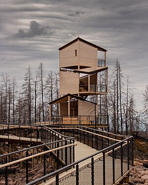 Observation tower on Grävlingsberget in Hälleskogsbrännan nature reserve