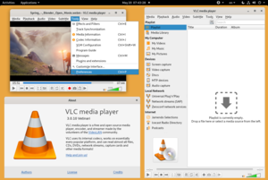 VLC 3 läuft unter Linux und GNOME Shell und spielt Spring, einen Kurzfilm der Blender Foundation