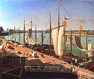 Der Düsseldorfer Hafen by Johann Velten, 1832