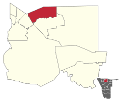 Map of Okankolo (constituency) in Namibia