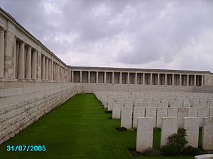 The Pozieres Memorial to the Missing Walls of Pozieres Memorial.jpg
