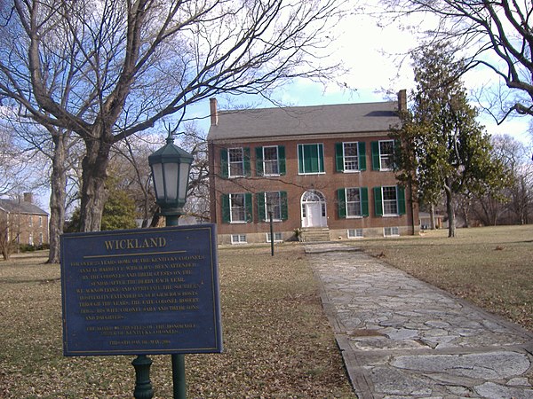 Wickland, Beckham's birthplace, is on the National Register of Historic Places