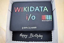 Wikidata cake of Albanian Language User Group for the 6th birthday