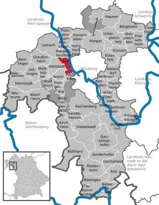 Poziția  Zell a.Main pe harta districtului Würzburg