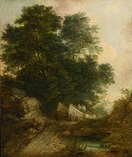 Thomas Gainsborough.jpg tarafından 'Bir Vagonda Köylülerle Ormanlık Manzara'