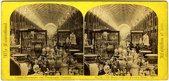 The nave from the Western Dome. A stereoscopic view of the 1862 International Exhibition by William England published by the London Stereoscopic Company 1862 expo.jpg